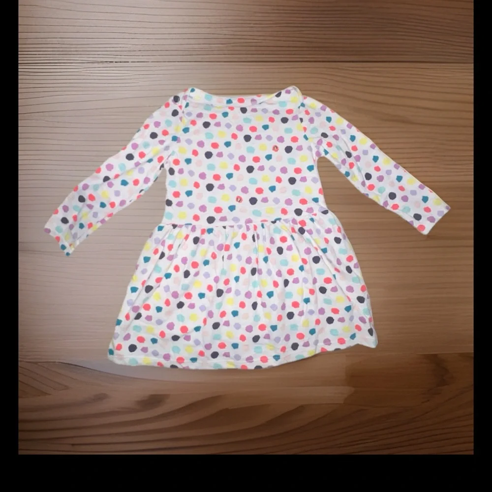 Cat&Jack Girls 4T Polka Dot Long Sleeve Dress - Multicolor
